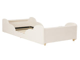 Toddler Bed 3ft Single with LED Headboard Light, Upholstered Kids Bed with Safety N606P434422W