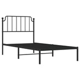 Metal Bed Frame without Mattress with Headboard Black 90x190cm 373879