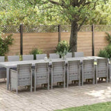 Garden Dining Set with Cushions 15 pcs Light Grey PP 3378810