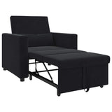 Pull out Sofa Bed Single Black 90 x 165 x 87 cm Velvet 42002703
