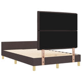 ZNTS Bed Frame - Dark Brown, 140x200 cm, Fabric 3344658