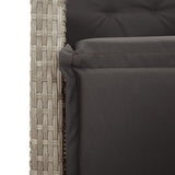 5 Piece Garden Dining Set with Cushions Light Grey Poly Rattan 3212600