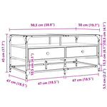 ZNTS Coffee Table with Glass Top Sonoma Oak 98.5x50x45 cm Steel 846045