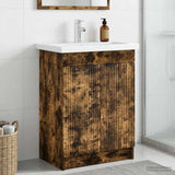 Bathroom under Sink Cabinet Smoked Oak 56 x 37.5 x 81 cm 890099