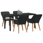 Garden Dining Set with Cushion 5 pcs Black Poly Rattan 3261673