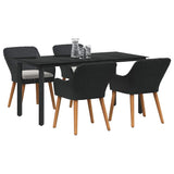 Garden Dining Set with Cushion 5 pcs Black Poly Rattan 3261673