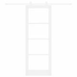Sliding Door ORKDAL White 78 x 211 cm Solid Pine Wood and Glass 3332078