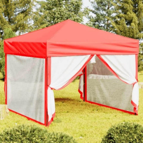 ZNTS Folding Party Tent with Sidewalls Red 3x3 m 93534