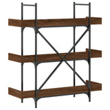 Bookcase 3-Tier Brown Oak 100x33x108.5 cm Engineered Wood 837691