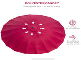 2.5m Shanghai Garden Parasol Umbrella with Crank & Tilt, Adjustable Outdoor Sun Shade, Red T3398P313563