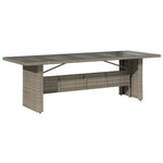 ZNTS 9 Piece Garden Dining Set with Cushions Grey Poly Rattan 3277624