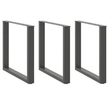 Dining Table Legs U-Shaped 3 pcs Anthracite 90x cm Steel 4013210