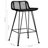 Bar Chairs 2 pcs Black Rattan 285233