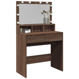 Dressing Table with LED Brown Oak 80x41x134.5 cm 848191