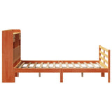 Bookcase Bed without Mattress Wax Brown 135x190 cm Doouble Solid Wood Pine 3321951