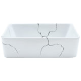 Countertop Basin White Rectangular 46x35.5x13 cm Ceramic 155075