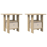 Bedside Table 2 pcs Sonoma Oak 41 x 40 x 45 cm Engineered Wood 8000425