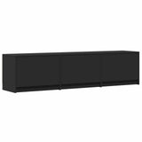 TV Cabinet with LED Black 165 x 34 x 40 cm Engineered Wood 3418717