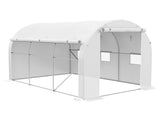 296 x 196cm Steel Frame Polytunnel Greenhouse - White T3398P323768