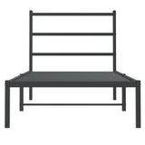 Metal Bed Frame without Mattress with Headboard Black 90x190cm 355357
