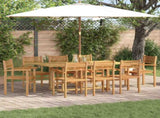 Garden Dining Set 9 pcs Brown Solid Teak Wood 3375779