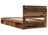 Bed Frame with Headboard Old Wood 100 x 200 cm Solid Pine Wood 3410126