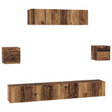 TV Cabinet Set Wall-mounted 7 pcs Old Wood Engineered Wood 3393408
