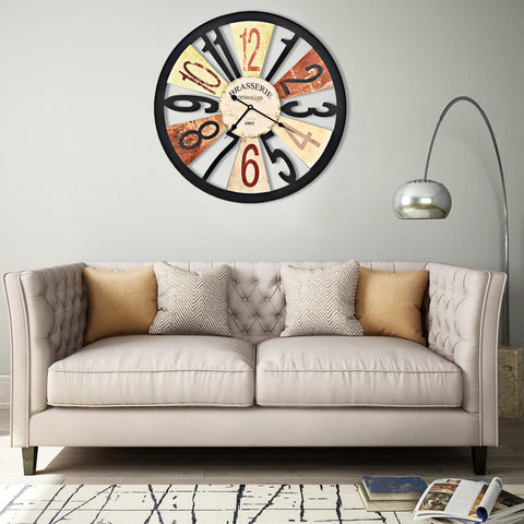 ZNTS Wall Clock Metal 60 cm Multicolour 283863
