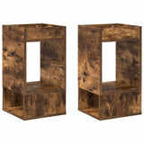 End Table 2 pcs Smoked Oak 30 x 30 x 56 cm Engineered Wood 890937