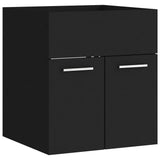 ZNTS Sink Cabinet with Built-in Basin Black Engineered Wood 3071262