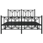 Metal Bed Frame without Mattress with Footboard Black 135x190cm 376145