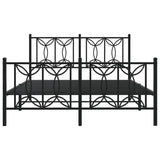 Metal Bed Frame without Mattress with Footboard Black 135x190cm 376145