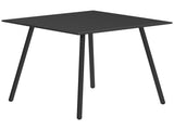Square Garden Table with Slat Top, Steel Frame, Outdoor Table for 4 Person, 80 x 80 x 74 cm, Black T3398P323873