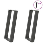 ZNTS Console Table Legs U-Shaped 2 pcs Anthracite 28x cm Steel 4012778