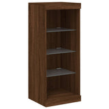 Sideboard with LED Lights Brown Oak 162x37x100 cm 3209176