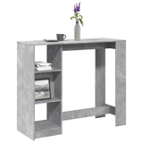 ZNTS Bar Table with Shelf Concrete Grey 124x46x103.5 cm Engineered Wood 854394