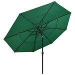 3-Tier Garden Parasol with Aluminium Pole Green 3.5 m 313877