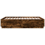 Bed Frame with LED without Mattress Smoked Oak 120x190 cm Small Double 3209657
