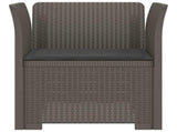 1-Seater Armchair with Cushion Rattan Look PP Light Grey 8011865