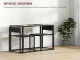 Dining Table and Chairs Set 2, Dining Room Sets, Rectangular Space Saving Table and 2 Chairs for T3398P344253
