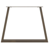 Dining Table Legs V-Shape 3 pcs Natural Steel 100x cm Steel 4012599