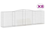 Arched Gabion Baskets 8 pcs 400x50x160/180 cm Galvanised Iron 3147041
