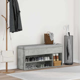 Shoe Bench Concrete Grey 102x30.5x45 cm Engineered Wood 859139