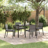 Garden Dining Set 5 pcs Grey Powder-Coated Steel 3379256