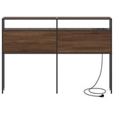 Storage Headboard with Shelf Brown oak 120 cm Engineered wood 859744