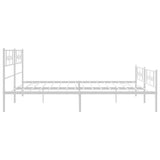 Metal Bed Frame without Mattress with Footboard White 193x203cm 355340