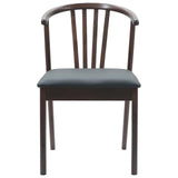 Dining Chair 2 pcs Light Brown and Black Solid Rubberwood 42020394