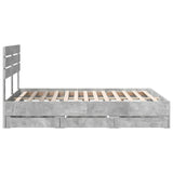 Bed Frame with Drawer Concrete Grey 140 x 200 cm Engineer Wood 3411501