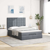 Ottoman Bed with Mattresses Dark Grey 140x200cm Velvet 3313476