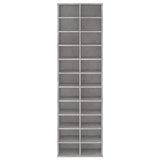 Shoe Cabinet Concrete Grey 54x34x183 cm Engineered Wood 800373